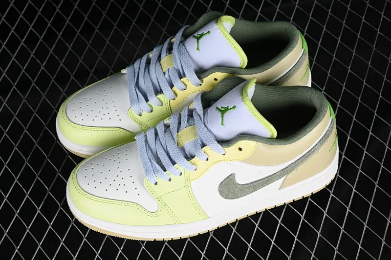 All categories Air Jordan Jordan series basketball shoes Air Jordan 1 Low G version pure original Air Jordan 1 Low AJ1 Joe 1 fresh white and green cultural low-top basketball shoes FD9906-131